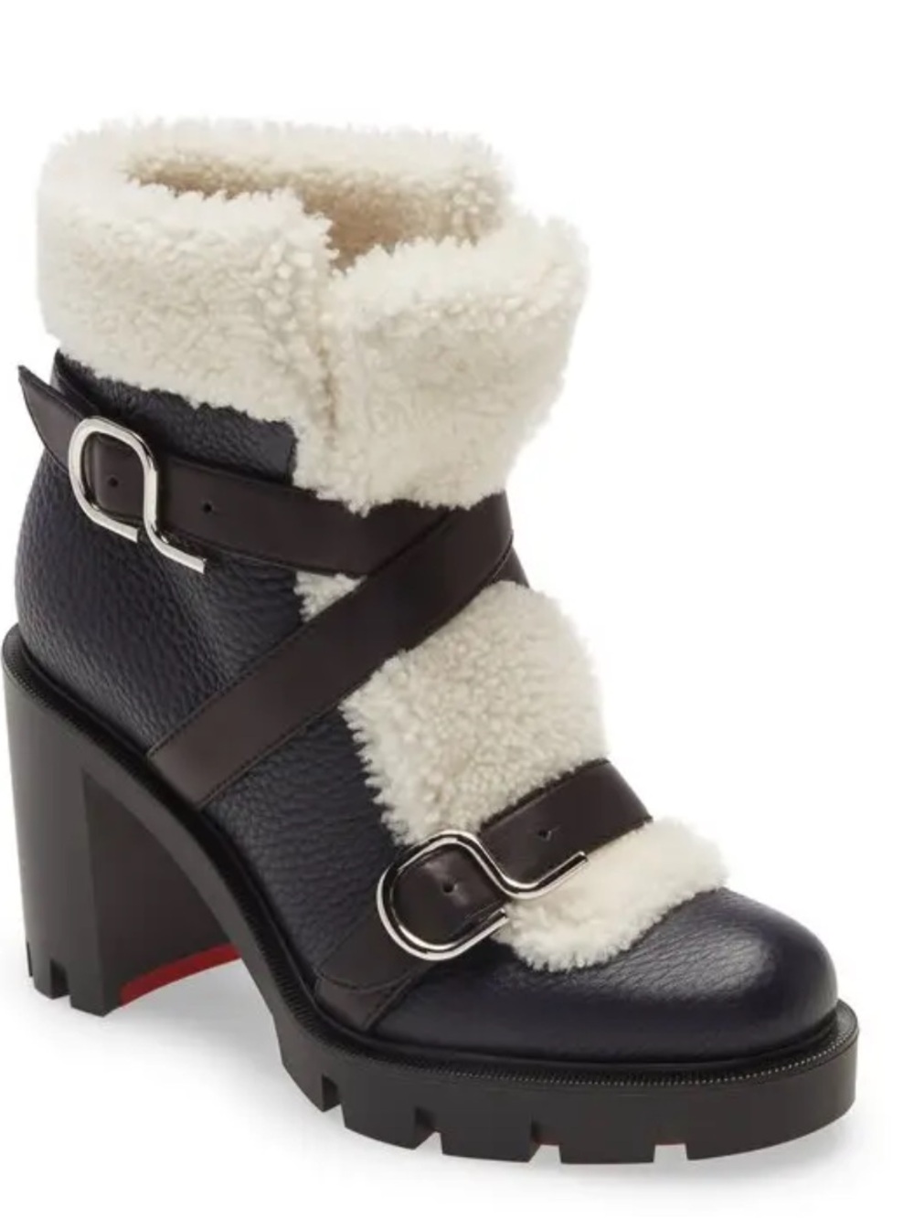 Christian Louboutin Pole chic Shearling boots RETAIL 1,795
